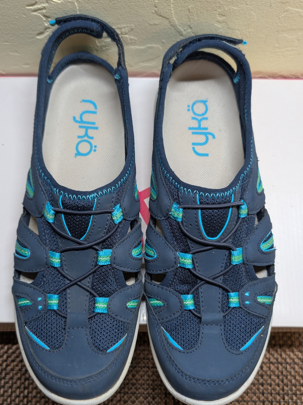 The Ryka Hula Sport Slip-on in Navy and Light Blue 9 M